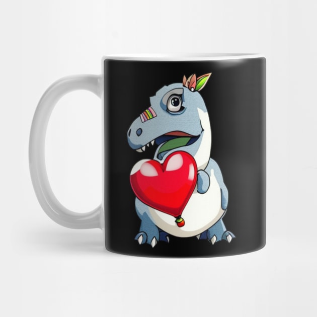 I Steal Hearts Valentines Day T-Rex Dinosaur by Paper & Pixels